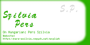 szilvia pers business card